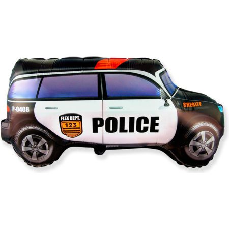 Воздушный шар из фольги. Фигура, Полицейская машина, Черный (33''/84 см, ESP)