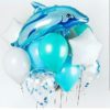 Шар (37''/94 см, ESP) Фигура, Дельфин фигурный, Синий