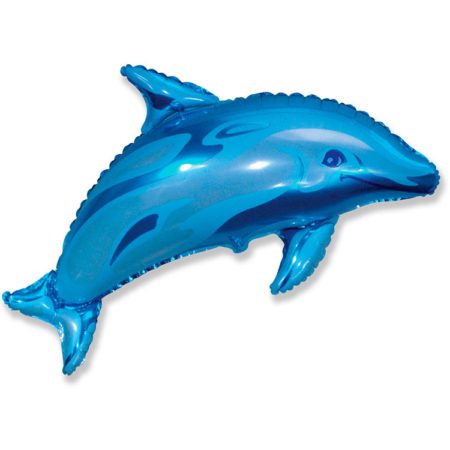 Воздушный шар из фольги. Фигура, Дельфин фигурный, Синий (37''/94 см, ESP)