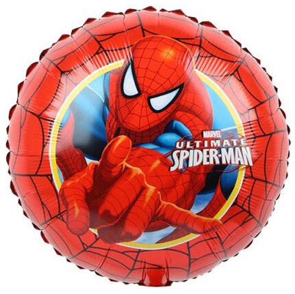 Воздушный шар из фольги. Круг, Человек-паук, красный (18”/46 см, CHN)