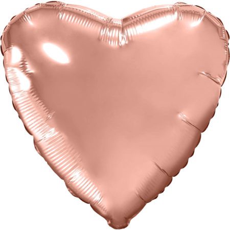 Шар (30''/76 см, RUS) Сердце, Розовое Золото