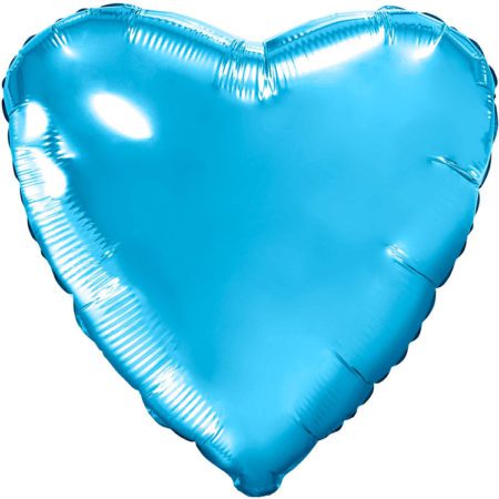 Шар (19''/48 см, RUS) Сердце, Холодно-голубой
