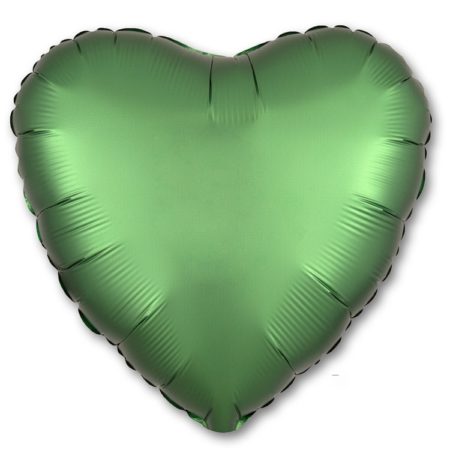Шар (18''/45 см, USA) Сердце, Emerald, сатин