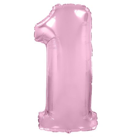 Воздушный шар из фольги. Цифра 1, Розовый (40''/102 см, ESP)
