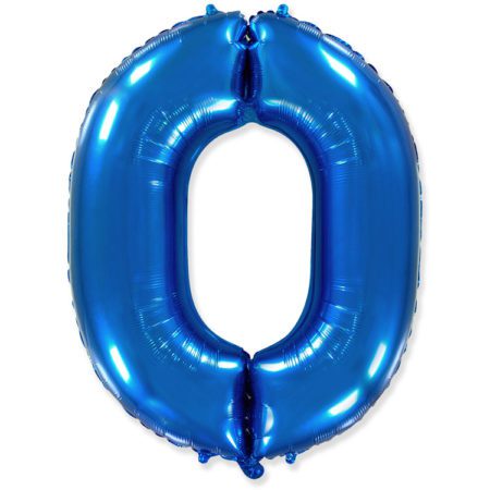 Воздушный шар из фольги. Цифра 0, Синий (40''/102 см, ESP)