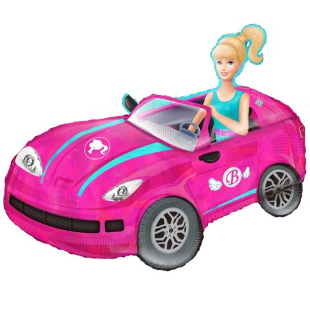 Воздушный шар из фольги. Блондинка в розовой машине (36”/91 см, CHN)