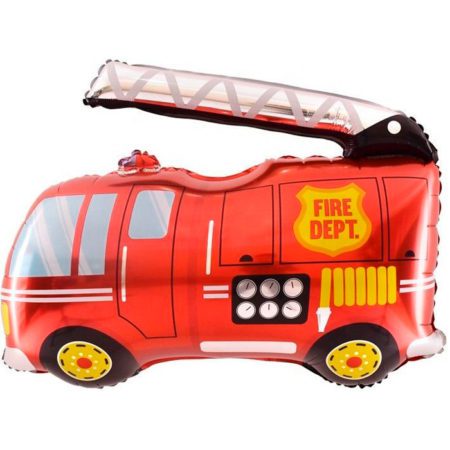 Воздушный шар из фольги. Фигура. Машина пожарная, красная (31”/79 см, CHN)