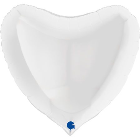 Воздушный шар из фольги. Сердце, Белый (36''/91 см, ITA)