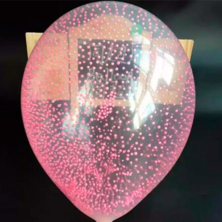 Воздушный шар. Прозрачный с пен. шариками. Розовые (14″/35 см)