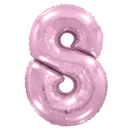 Воздушный шар из фольги. Цифра 8, Розовый (40”/102 см, ESP)