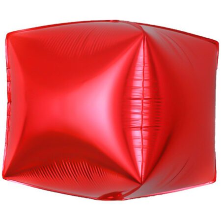 Воздушный шар из фольги. Шар 3D, Куб, Красный (20''/51 см, CHN)