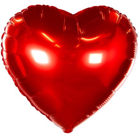 Воздушный шар из фольги. Сердце, Красный (18”/46 см, CHN)