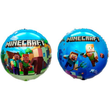 Воздушный шар из фольги. Круг. Minecraft 3 (18”/46 см, CHN)