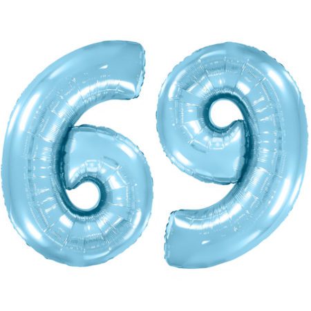 Воздушный шар из фольги. Цифра 6, Голубой (40”/102 см, ESP)