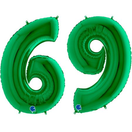 Воздушный шар из фольги. Цифра 6, Зеленый (40''/102 см, ITA)