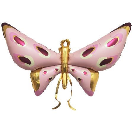 Воздушный шар из фольги. Фигура, Бабочка, Карнавальные крылья, Пыльная роза 3D (45”/114 см, CHN)