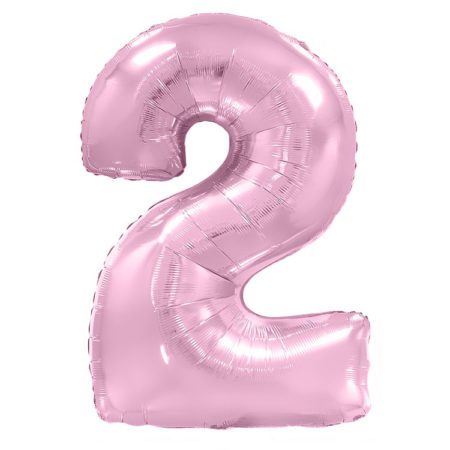 Воздушный шар из фольги. Цифра 2, Розовый (40''/102 см, ESP)