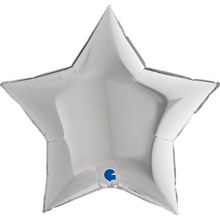 Воздушный шар из фольги. Звезда, Серебро (36''/91 см, ITA)